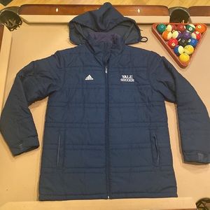 Adidas Yale Soccer winter puffer coat with hood, men’s size large